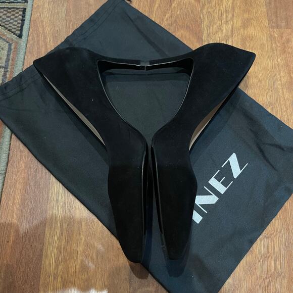 NWT Lola in Black Suede High Heel Stiletto Pump Size 8 Comfortable Chic Classic - Picture 14 of 16